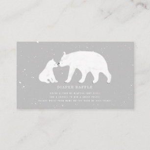 Carte D'accompagnement Mama Et Bébé Polar Ours Gris Bébé Déchets Raffle