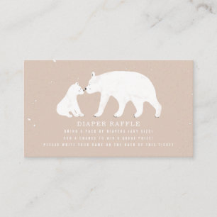 Carte D'accompagnement Mama Et Bébé Polar Ours Rose Bébé Déchets Raffle