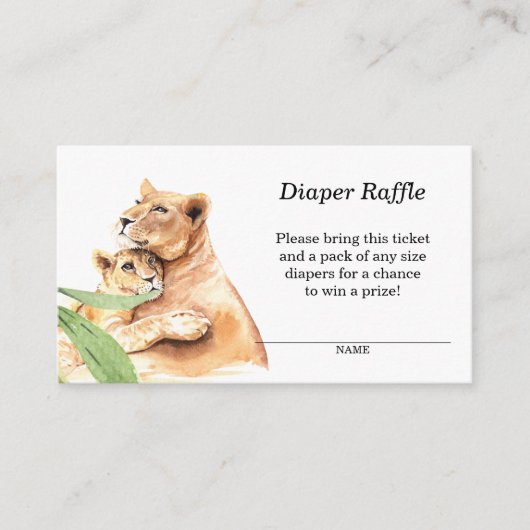 Carte D'accompagnement Maman & Baby Tiger Baby Diaper Raffle (Devant)