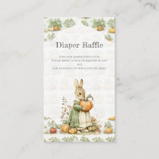 Carte D'accompagnement Maman Bunny et Baby shower citrouille Jeu de devin (Devant)
