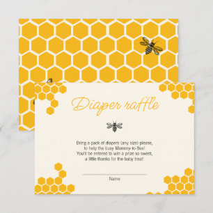 Carte D'accompagnement Maman jaune mignonne pour la douche de bébé abeill