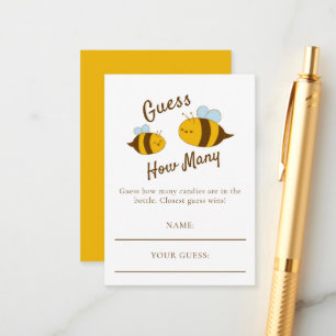 Carte D'accompagnement Maman to Bee Baby shower Devinez combien de jeu