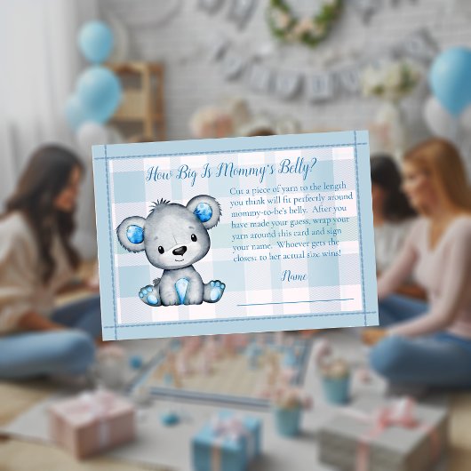 Carte D'accompagnement Maman's Belly Taille mignonne Ours Boy Baby shower
