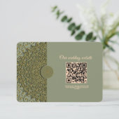 Carte D'accompagnement Mandala classique vert sauge et or élégant moderne (Debout devant)