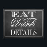Carte D'accompagnement Manger, boire et être marié Chalkboard Mariage<br><div class="desc">Mangez,  Buvez & Soyez Marié Chalkboard Mariage Cartes Détail.</div>