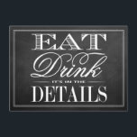 Carte D'accompagnement Manger, boire et être marié Chalkboard Mariage<br><div class="desc">Mangez,  Buvez & Soyez Marié Chalkboard Mariage Cartes Détail.</div>