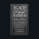 Carte D'accompagnement Manger, boire et être marié Chalkboard site Mariag<br><div class="desc">La collection de Mariages de Chalkboard Eat, Drink & Be Married est un design branché qui présente une typographie "Eat, Drink & Be Married", écrivant sur un arrière - plan à effet Chalkboard. Ces cartes d'insertion de site web mariage peuvent être personnalisées pour votre occasion spéciale et feraient l'insert parfait...</div>