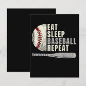 Carte D'accompagnement Mangez Sleep Baseball Répéter Funny Baseball Playe (Devant / Derrière)