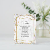 Carte D'accompagnement Marble Mariage Détails de l'invité (Debout devant)