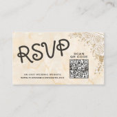 Carte D'accompagnement Marble Texture dentelle QR RSVP site Mariage musul (Devant)