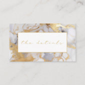 Carte D'accompagnement Marbre blanc et or marbre les détails mariage (Devant)
