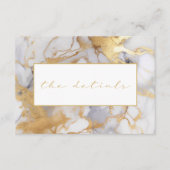 Carte D'accompagnement Marbre blanc et or mariage les détails (Devant)