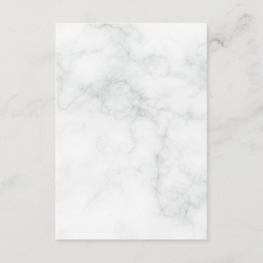 Carte D'accompagnement Marbre Blanc Moderne (Devant)