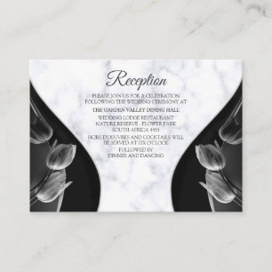 Carte D'accompagnement Marbre blanc moderne noir Abstrait