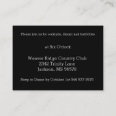 Carte D'accompagnement Marbre bleu foncé et argent - Réception (Dos)