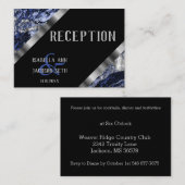 Carte D'accompagnement Marbre bleu foncé et argent - Réception (Devant / Derrière)