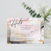 Carte D'accompagnement Marbré Dusty Rose Black Gold Abstrait (Debout devant)