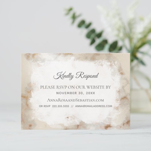 Carte D'accompagnement *~* Marbre QR code Website AR2 Wedding RSVP (Debout devant)