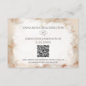 Carte D'accompagnement *~* Marbre QR code Website AR2 Wedding RSVP (Dos)