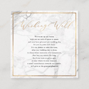 Carte D'accompagnement Marbre Wishing Well, Calligraphie Faux Gold