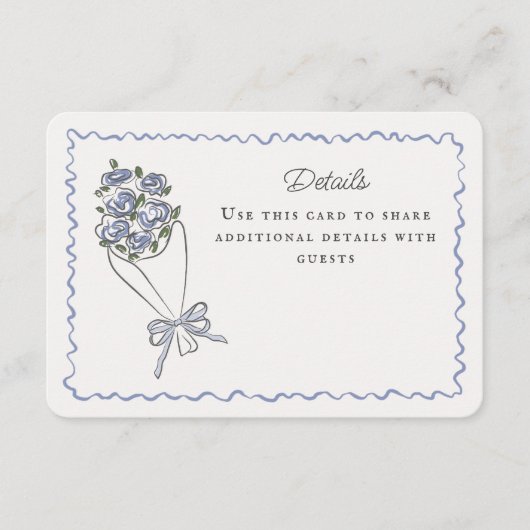 Carte D'accompagnement Marché aux fleurs bleues Détails floraux frais Ins (Devant)