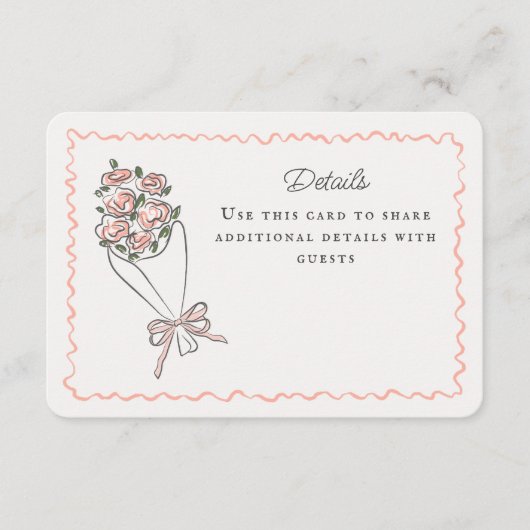 Carte D'accompagnement Marché aux fleurs roses Détails floraux frais Insé (Devant)