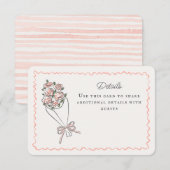 Carte D'accompagnement Marché aux fleurs roses Détails floraux frais Insé (Devant / Derrière)