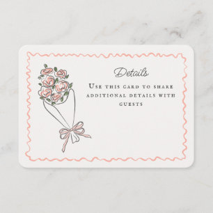 Carte D'accompagnement Marché aux fleurs roses Détails floraux frais Insé