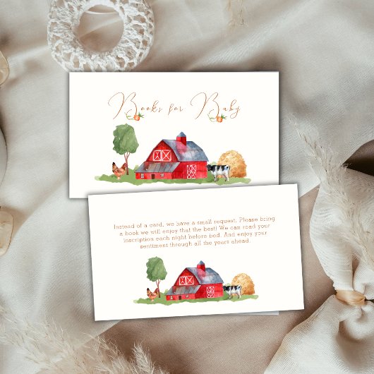 Carte D'accompagnement Marché fermier mignon Barnyard Livres pour Baby Sh