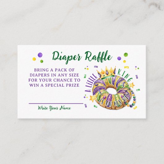Carte D'accompagnement Mardi Gras Diaper Raffle Request (Devant)
