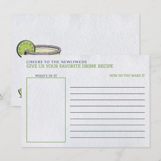 Carte D'accompagnement Marges et Fête des mariées de mariage Recette de b (Devant / Derrière)