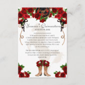 Carte D'accompagnement Mariachi Charro Red Rose Quinceanera Info (Devant)