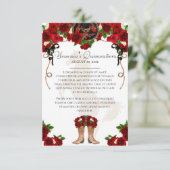 Carte D'accompagnement Mariachi Charro Red Rose Quinceanera Info (Debout devant)