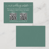 Carte D'accompagnement Mariage 2 QR RSVP Détails Eucalyptus Green (Devant / Derrière)