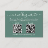 Carte D'accompagnement Mariage 2 QR RSVP Détails Eucalyptus Green (Devant)