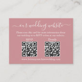 Carte D'accompagnement Mariage 2 QR RSVP Détails Photo Dusty Rose (Devant)