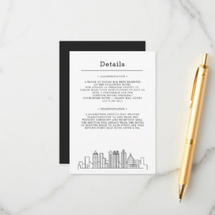 Carte D'accompagnement Mariage à Atlanta   Détails pour les invités 