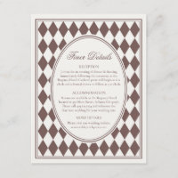 Mariage à carreaux Harlequin marron avec détails r