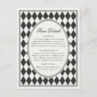 Mariage à carreaux Harlequin noir avec détails raf