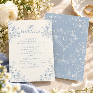 Carte D'accompagnement Mariage à monogramme en forme de cœur victorien à