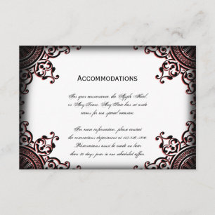 Carte D'accompagnement Mariage à rouleaux gothiques noirs et rouges