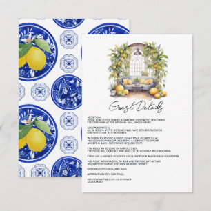 Carte D'accompagnement Mariage à thème citron méditerranéen Détails au su