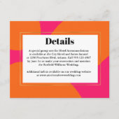 Carte D'accompagnement Mariage Abstrait moderne rose chaud et orange RSVP (Devant)