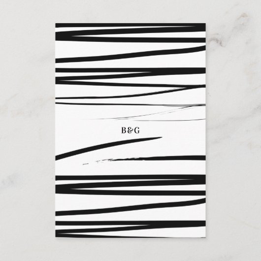 Carte D'accompagnement Mariage Abstrait noir moderne (Dos)