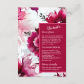 Carte D'accompagnement mariage abstrait romantique rose d'été en fleurs (Devant)