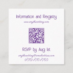 Carte D'accompagnement Mariage Acrylique Iris Violet Aquarelle Élégant
