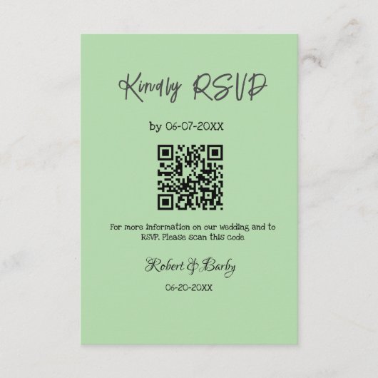Carte D'accompagnement mariage aimable RSVP scan QR code simple moderne (Devant)