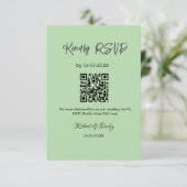 Carte D'accompagnement mariage aimable RSVP scan QR code simple moderne (Debout devant)