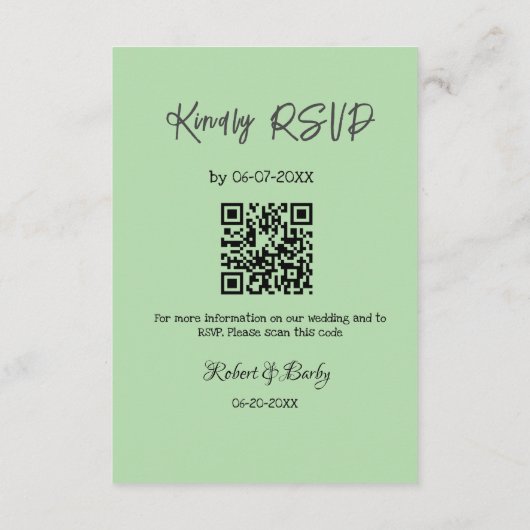 Carte D'accompagnement mariage aimable RSVP scan QR code simple moderne (Dos)