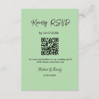 Carte D'accompagnement mariage aimable RSVP scan QR code simple moderne